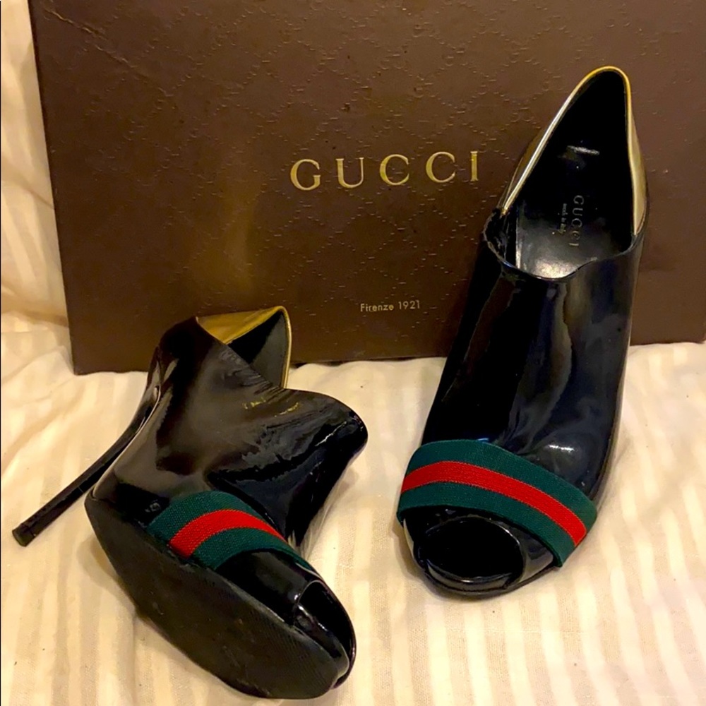 Gucci ankle heels shoes open toes boots pump